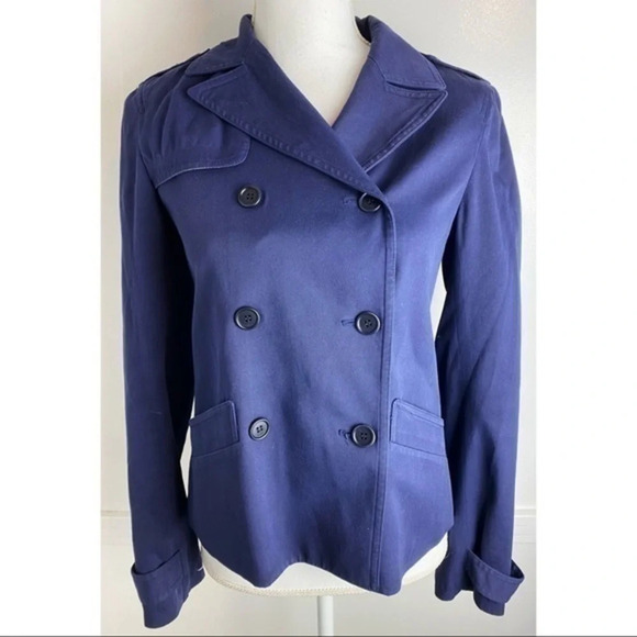 Theory • Navy Blue Double Breasted Jacket Blazer - Picture 1 of 6
